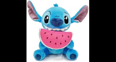 Stitch met Watermeloen - Disney Lilo & Stitch Pluche Knuffel 26 cm - Disney Plush Toy - Speelgoed knuffeldier knuffelpop voor kinderen jongens meisjes - Knuffels Stitch Angel Leroy