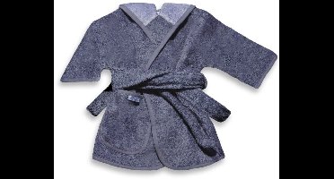 Funnies Badjas - oexie line Antraciet 8-10jr - 100% katoen badstof - zacht en absorberend