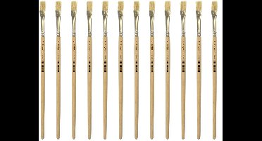 Kangaro Lyonse penseel - maat 10 - kort ongelakt hout - doos a 12 stuks - K-840310