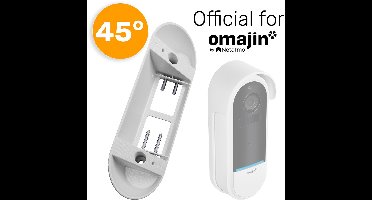 Made for Omajin – 45° Hoekbeugel voor Slimme Videodeurbel – Wit Kunststof – Inclusief Schroeven – Weerbestendig – Eenvoudige montage