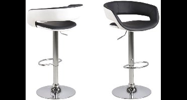 Giga Living Barkruk Gudvik - Zwart PU Leer - Zithoogte 80cm - Set van 2