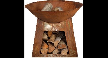 Esschert Vuurschaal met Houtopslag