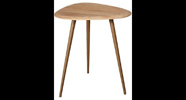 by Mooss - Bijzettafel - Gold Dust - Naturel - Driehoek - Metaal - Hout - M - Trendy