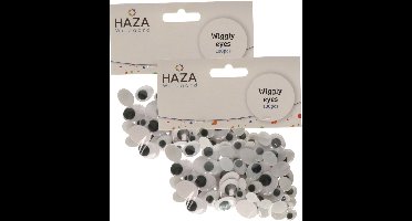 Wiebelogen/oogjes - wit/zwart - 200x stuks - knutselen / hobby plak oogjes