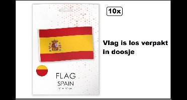 10x Luxe vlag Spanje 150cm x 90cm - vlag verpakt in luxe verpakking - Spain Landen festival thema feest fun verjaardag
