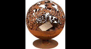 Esschert Design Terrashaard – Vuurbal – Planten - Roestkleurig - 55,8x57x66cm