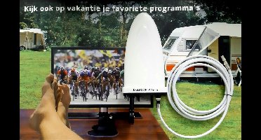 OPTICUM SMART HD 750/35.5 MOBIELE TV ANTENNE VOOR KPN DIGITENNE (NL) / ANTENNE TV (BE) Met 5 Meter Kabel En Zuigvoet voor camper, caravan of boot - vernieuwd met sterker ontvangst