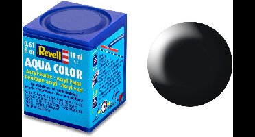Revell Hobbyverf Acrylverf - Aqua #302 Black - Satin - RAL9005 - Acryl - Verf potje - 18 ml