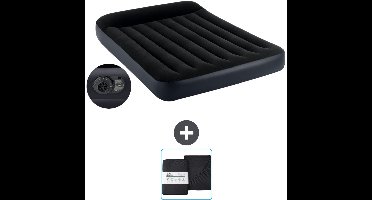 Intex Luchtbed - Twijfelaar - 137 x 191 x 25 cm - Blauw - Inclusief pomp en Hoeslaken