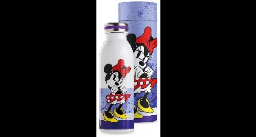 disney MINI MOUSE waterfles/thermofles - 21 cm hoog - blauw - rvs - in geschenkverpakking
