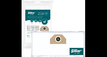 Sillar stofzuigerzakken, synthetisch, 3 lagen filtering, 5 stuks + wasbaar filter met stekker, F8, vervangers voor Karcher series A, K, WD, SE, MV, WD2, WD3