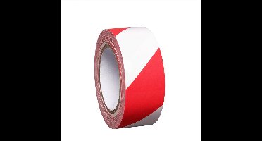 Proline vloermarkering tape, rood wit 50 mm