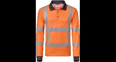 HAVEP Polo met Lange mouwen RWS+ 10083 - Fluo Oranje/Charcoal - 5XL