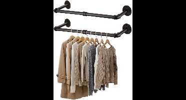 Boraboi ® Vintage Industriële Wandgarderobe Set van 2 met Stijlvol Retro Design en Eenvoudige Montage