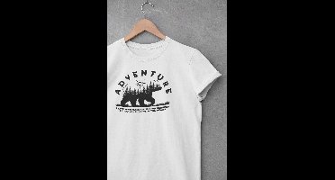Shirt - Adventure - Outdoor Goeroe | Avontuur | Buitensport | Natuur | Wandelen | Mountainbike | Klimmen | Survival | Outdoor | Kamperen | Boulderen | Wit