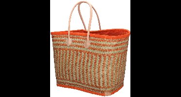 Beagles Bozaka Rieten Mand - Ruime en Functionele Boodschappenmand met Stijlvol Design - Oranje