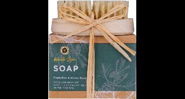 green-goose® Zeep & Nagelborsteltje Giftset - 100g handgemaakte zeep - warme wintergeur van Gingerbread & Cranberry