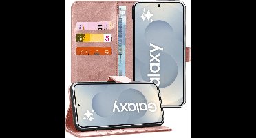 Hoesje geschikt voor Samsung Galaxy S25 Plus - Portemonnee Book Case Rosegoud