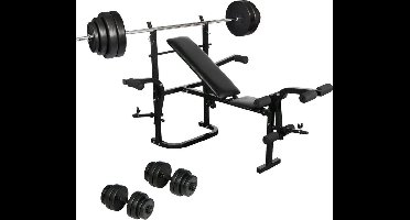 vidaXL - Halterbank - inklapbaar - en - halterset