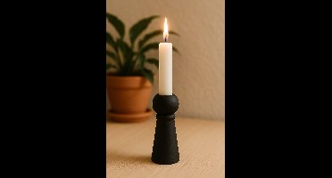 Nordeliv - Kaarshouder Zwart - Geo Crown Present time - Polyresin black