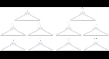 alpina Witte Kleerhangers 10 Stuks - Hout