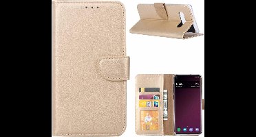 Ntech Portemonnee Hoesje Geschikt Voor Samsung Galaxy S10 Plus - Goud