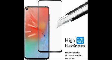Ntech Screenprotector Geschikt voor Samsung Galaxy A60 full cover Screenprotector Tempered Glass - Zwart