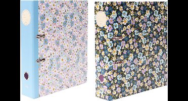Kangaro ordner - B'LOG FLOWERS - formaat A4 - 2-rings - 2 stuks - AN-123777-A