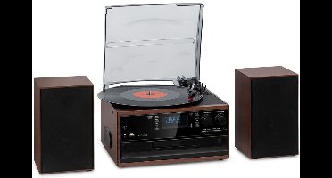 Platenspeler Bluetooth - CD Speler met Speakers - Vintage - Bruin