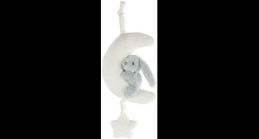 Mini club muziekdoos konijn pluche 35cm Off white/sage green