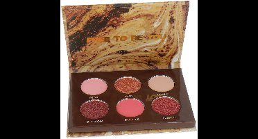 BH Cosmetics Nude Ego 6 Color Oogschaduw Palette - Unleashed Blushing
