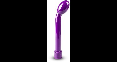Paarse G-Spot Vibrator met Gebogen Top – Gladde Mini Vibrator met Draaiknopbediening – Gericht op Inwendige Stimulatie