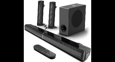 Soundbar - Soundbars voor TV en Theater - Soundbar met Subwoofer - Bluetooth-Luidspreker Soundbar Subwoofer met optische - Zwart - 200W - 4.1CH - HDMI-ondersteuning - Heimkino Soundsystem