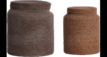 Light & Living - Mand BETANIA - Ø33x38cm - Bruin - Set van 2