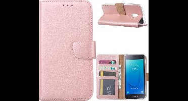 Ntech Hoesje Geschikt Voor Samsung Galaxy J2 Core Portemonnee Hoesje / Book Case - Rose Goud