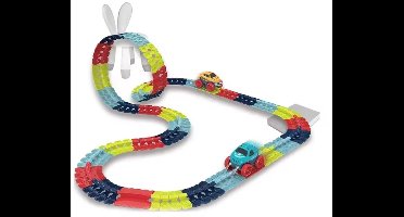 JMKA Racebaan - Stuntauto's - Baanauto's - LED-verlichting - 92-delige race-doe-het-zelfset - Speelgoed voor 3-jarigen - Verjaardagscadeaus - Feestdagen cadeau