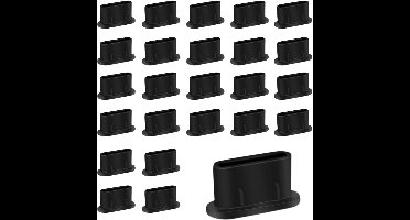 50 stuks Type C anti-stofpluggen - USB C stofkap siliconen USB C stofplug Type-C oplaadpoort beschermer (zwart)