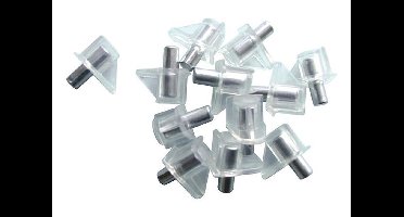 STARX sterke kastplankdrager - Plankdrager met stift Ø 5 mm - Transparant - 12 stuks