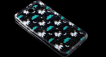 Shop4 - Huawei Y6 II Compact Hoesje - Zachte Back Case Kleine Unicorns Transparant