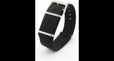 Premium Black Nato strap 20mm - Horlogeband Zwart