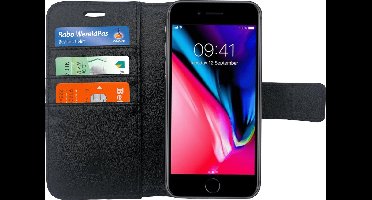 Hoesje geschikt voor Apple iPhone 8 Book Case Portemonnee - Cover voor 3 Pasjes Zwart