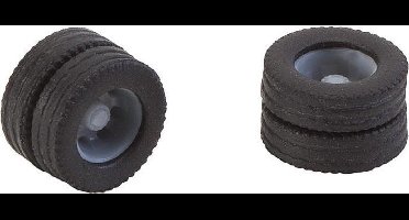 Faller - 2 complete wielen (tweelingsbanden) banden en velgen voor 7,5 t. voertuigen - modelbouwsets, hobbybouwspeelgoed voor kinderen, modelverf en accessoires