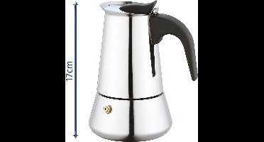 Koffiezetapparaat -  Italiaanse Espresso Maker - 200ml - 4 kops - Moka Express Percolator INDUCTIE 4 kopjes Roestvrijstaal - PALERMO