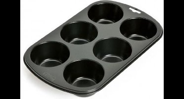 Kaiser Muffinbakvorm - Voor 6 Grote Muffins - Non-Stick - Zwart - Voor Gemakkelijk Bakken