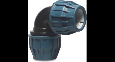 Jason Knie 90° PP 63 mm x 2" knel x binnendraad 16bar zwart/blauw DVGW/KIWA/WRAS/SVGW