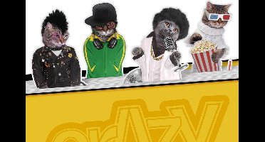 Mustard Desktop Pagina Markers - Crazy Cats - Set van 4 Stuks - Geel