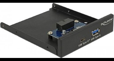 Delock ront Panel 3.5" USB 5 Gbps 1 x USB Type-C™ + 1 x USB Type-A