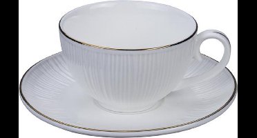 Tokyo Design Studio - Nippon White Gold Rim Round Cup Lines 180ml (Let op! Zonder Schotel)