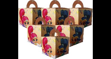 Traktatie doosjes Shimmer & Shine 8 stuks ( 8 x 8 x 15 cm )