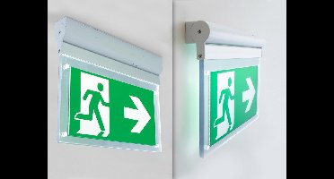 LED Noodverlichtingsarmatuur 2w, 160 Lumen, Kantelbaar, Opbouw, Met pijlaanduiding